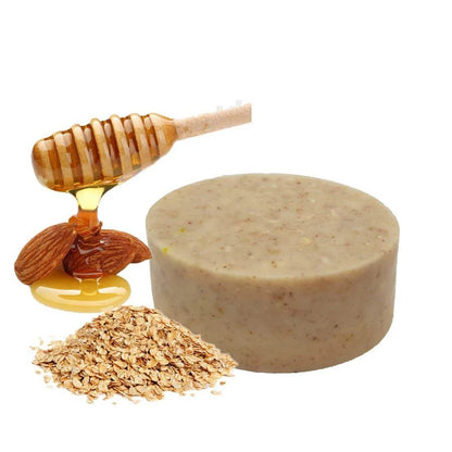 Almond, Honey & Oatmeal Soap - Nourishing soap for exfoliating, moisturizing, and soothing soft, healthy skin